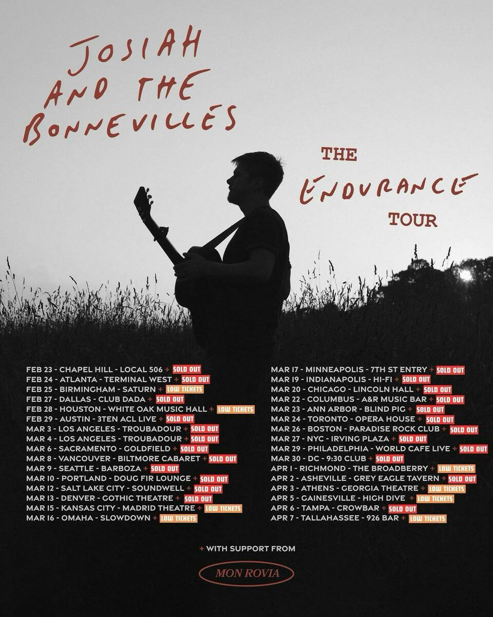 Josiah and the Bonnevilles Concert & Tour History (Updated for 2024