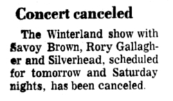 Savoy Brown / Rory Gallagher / Silverhead on Feb 15, 1974 [239-small]