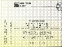 tags: The Twilight Sad, Aberdeen, Scotland, United Kingdom, Ticket, The Warehouse - The Twilight Sad / Take a Worm for a Walk Week on Apr 1, 2010 [221-small]