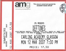 tags: Deftones, Glasgow, Scotland, United Kingdom, Ticket, Carling Academy Glasgow - Deftones / Mnemic on Mar 12, 2007 [339-small]