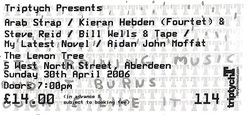 Arab Strap / Kieran Hebden (Four Tet) & Steve Reid / Bill Wells 8 Tape / My Latest Novel / Aidan Moffat on Apr 30, 2006 [343-small]
