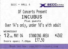 tags: Glasgow, Scotland, United Kingdom, Ticket, Scottish Exhibition & Conference Centre (SECC) - Incubus / Brand New on May 12, 2004 [376-small]
