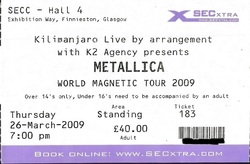 tags: Metallica, Glasgow, Scotland, United Kingdom, Ticket, Scottish Exhibition & Conference Centre (SECC) - Metallica / The Sword / Machine Head on Mar 26, 2009 [642-small]