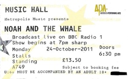 tags: Ben Howard, Noah & The Whale, Aberdeen, Scotland, United Kingdom, Ticket, Music Hall - Noah & The Whale / Ben Howard on Oct 24, 2011 [646-small]