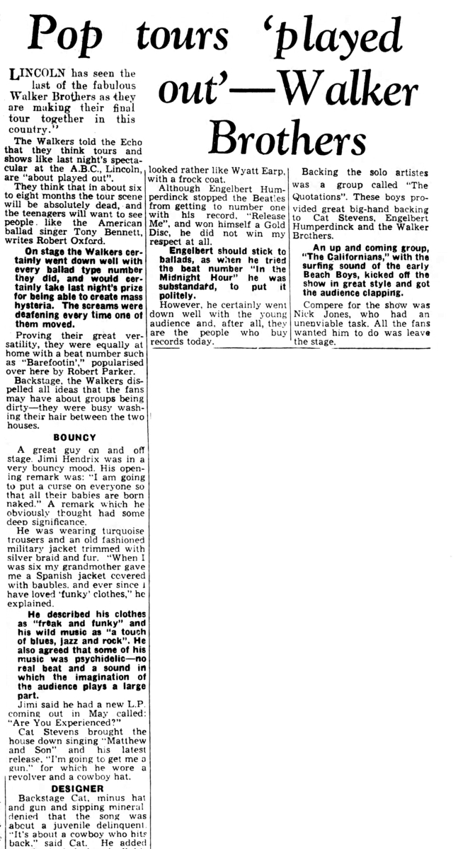 Jimi Hendrix Concert & Tour History Concert Archives