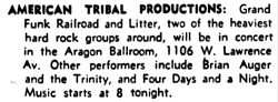 Grand Funk Railroad / Brian Auger & The Trinity / The Litter / 4 Days and Night on Jul 10, 1970 [132-small]