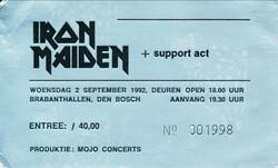 tags: Ticket - Iron Maiden / Warrant on Sep 2, 1992 [995-small]