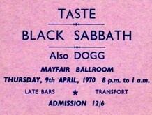 Taste / Black Sabbath / dogg on Apr 9, 1970 [872-small]