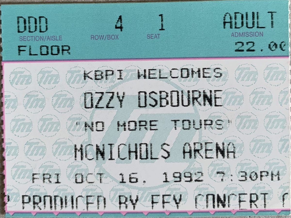 ozzy osbourne concert setlist