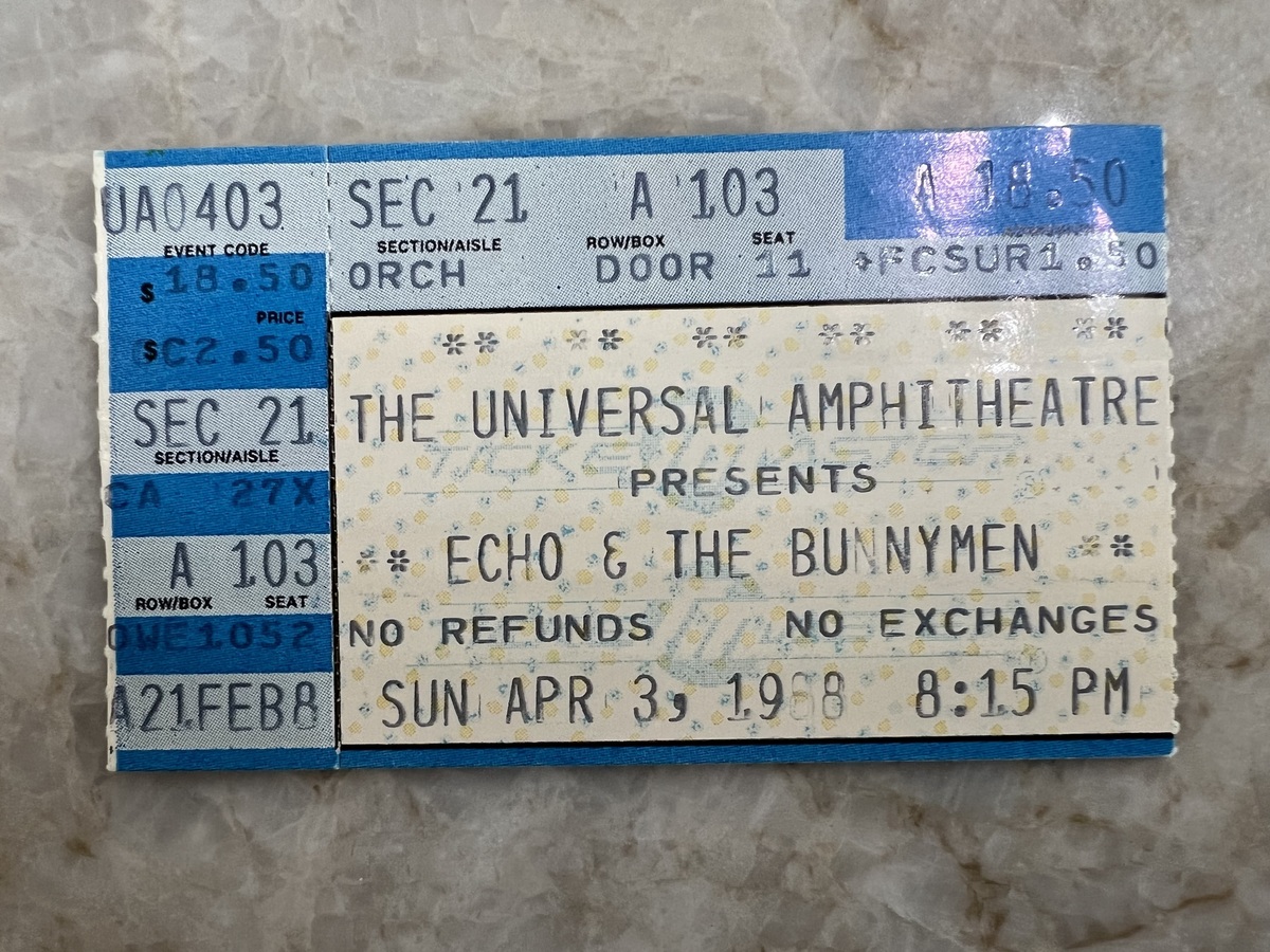 Echo & The Bunnymen's 1988 Concert & Tour History | Concert