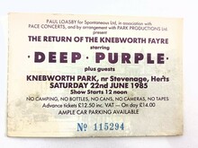 Ticket Stub, Return of the Knebworth Fayre  on Jun 22, 1985 [444-small]