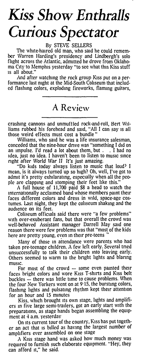 KISS's 1977 Concert & Tour History | Concert Archives