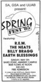 R.E.M. / The Neats / Billy Bragg / Earth Blessings on May 5, 1985 [594-small]