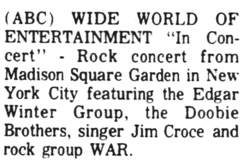 The Doobie Brothers / Edgar Winter / War / Jim Croce on Dec 24, 1972 [211-small]