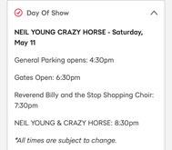 Neil Young & Crazy Horse / Reverend Billy & The Stop Shopping Choir on May 11, 2024 [386-small]