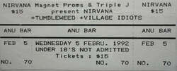 Nirvana / Tumbleweed / Village Idiots on Feb 5, 1992 [257-small]