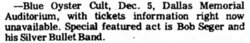 Blue Öyster Cult / Bob Seger & The Silver Bullet Band on Dec 5, 1976 [971-small]