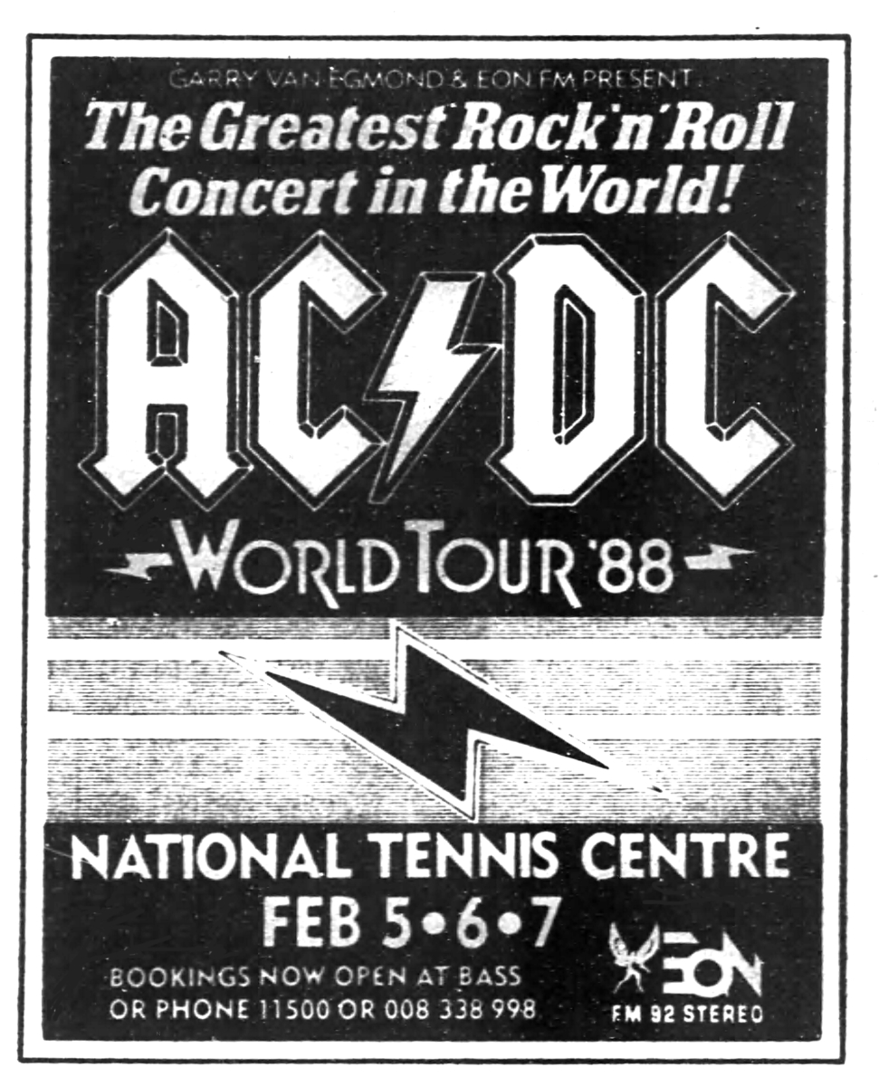 AC/DC's 1988 Concert & Tour History | Concert Archives