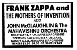 Frank Zappa / The Mothers Of Invention / mahavishnu orchestra on May 4, 1973 [798-small]