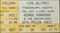 George Thorogood & The Destroyers on Nov 1, 1991 [371-small]