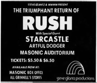 Rush / Starcastle / Artful Dodger on May 11, 1976 [321-small]