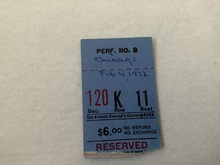 My ticket stub, Chicago on Feb 4, 1972 [321-small]