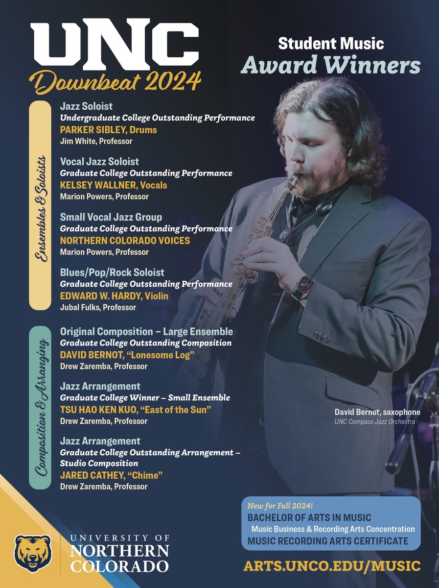 Edward W. Hardy & UNC Jazz Wins 7 Prestigious DownBeat Student Music Awards  Image