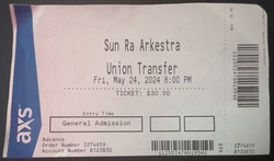 ticket stub, tags: Ticket - Sun Ra Arkestra on May 24, 2024 [704-small]