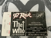 Ticket Stub, The Who / Billy Squier / Steel Breeze on Dec 3, 1982 [677-small]
