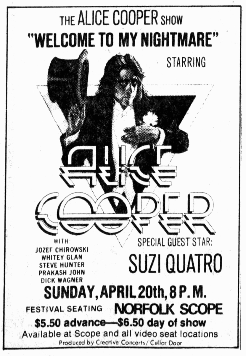 Apr 20 1975 Alice Cooper Suzi Quatro At Norfolk Scope Norfolk apr-20-1975-alice-cooper-suzi-quatro-at-norfolk-scope-norfolk