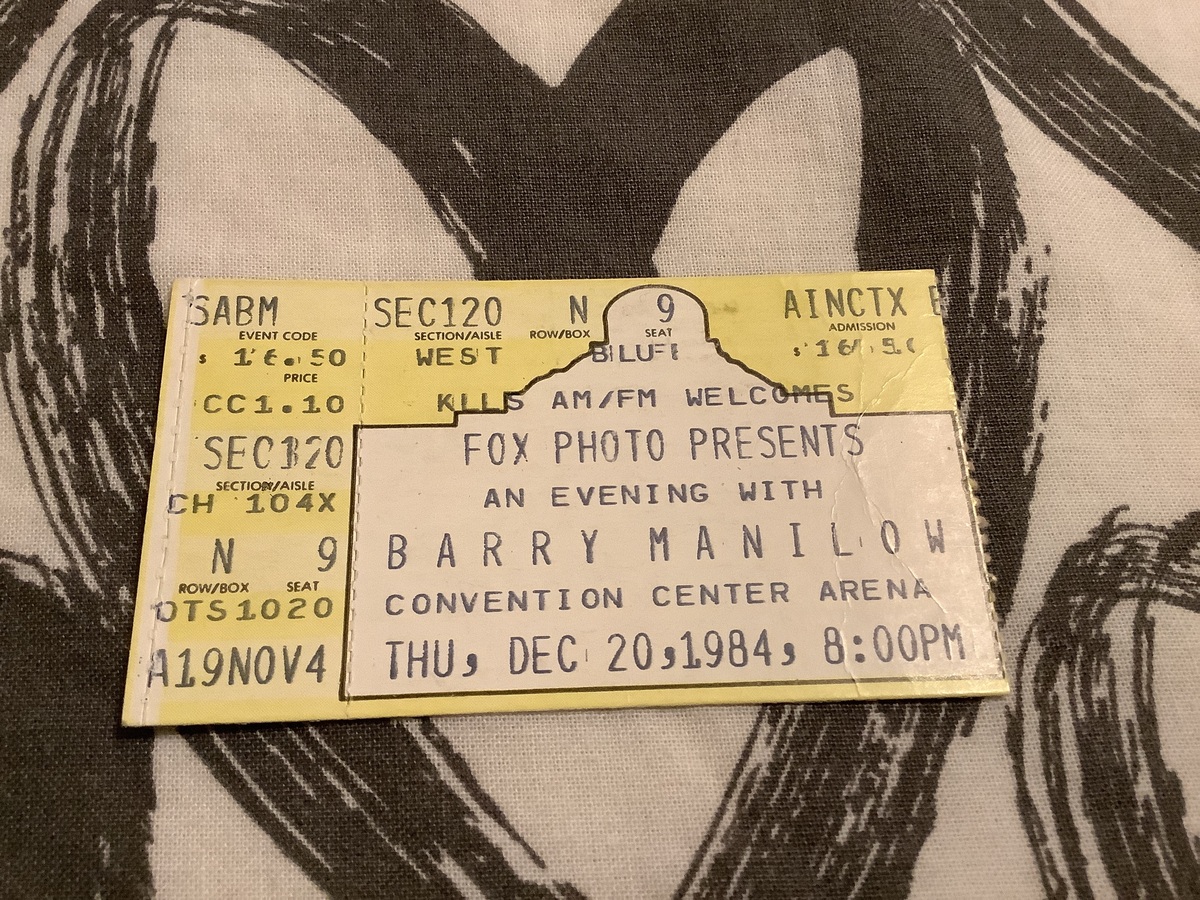 Dec 20, 1984: Barry Manilow at San Antonio Convention Center Arena San