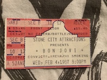 Ticket stub, Bon Jovi / Cinderella on Feb 4, 1987 [857-small]