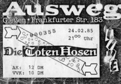 tags: Die Toten Hosen, Giessen, Germany, Ticket, Ausweg - Die Toten Hosen on Feb 24, 1985 [841-small]