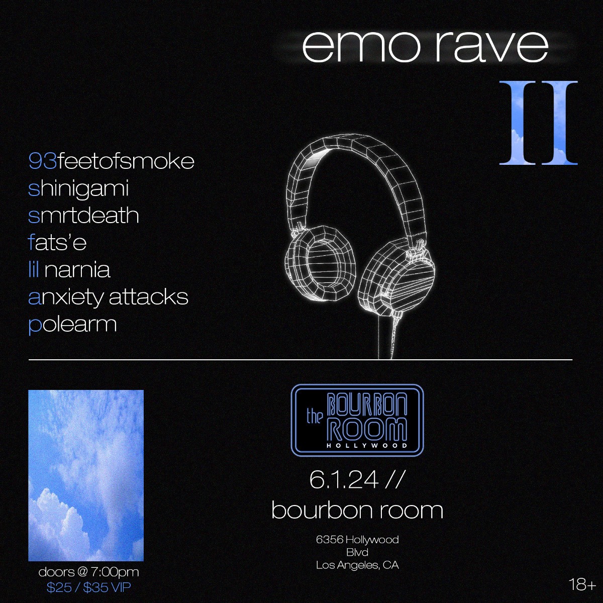Jun 01, 2024 Emo Rave II at The Bourbon Room Los Angeles, California