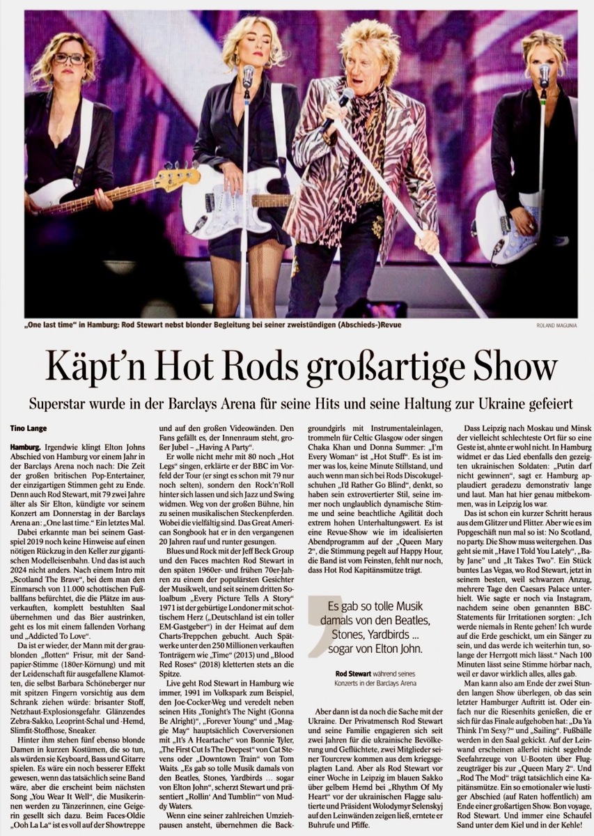 Jun 20, 2024 Rod Stewart at Barclays Arena Hamburg, Hamburg, Germany