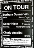 tags: Barbara Dennerlein, Charlie Antolini, Oskar Klein, Schwalbach am Taunus, Hesse, Germany, Gig Poster, Bürgerhaus - Barbara Dennerlein / Charlie Antolini / Oskar Klein on Oct 2, 1989 [582-small]