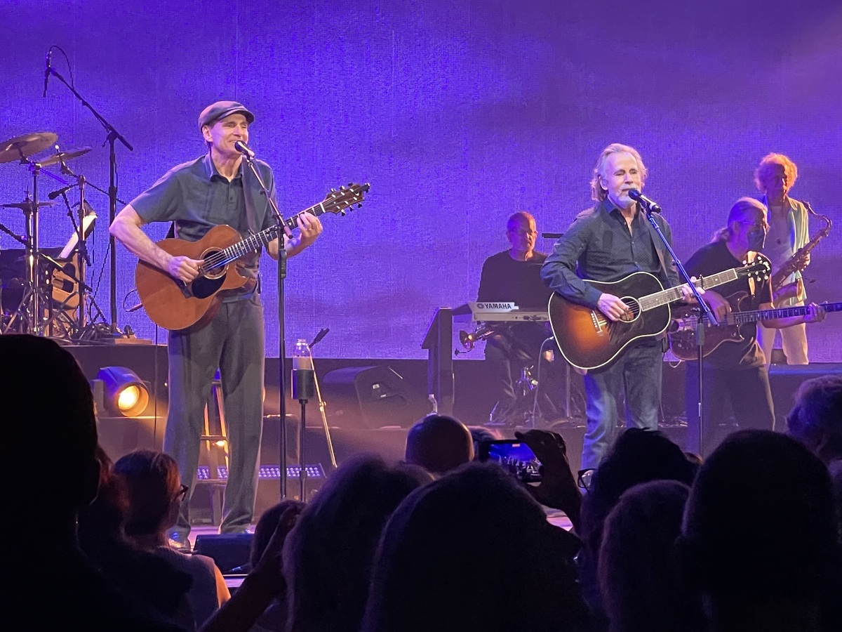 T-shirt Concert James Taylor & Jackson Browne – Personnalisable, Coton, Tailles S à 5XL, Noir