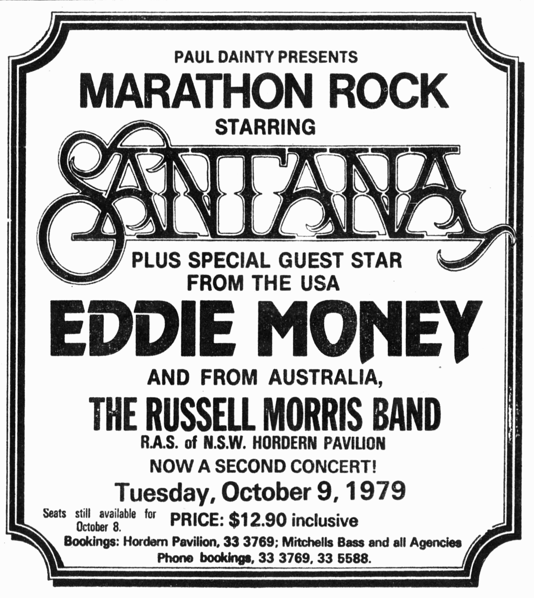 Santana's 1979 Concert & Tour History | Concert Archives