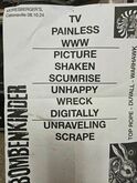Bombenkinder setlist:  TV, Painless, WWW, Picture, Shaken, Scumrise, Unhappy, Wreck, Digitally, Unraveling, Scrape
, WarHawk (Maryland) / Bombenkinder / DüVall / Top Rope on Aug 10, 2024 [593-small]