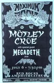 Motley Crue / Megadeth / Anthrax on Jun 29, 2000 [604-small]