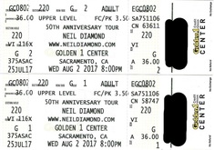 Neil Diamond (Aug 2, 2017) Golden 1 Center, Sacramento CA tickets, Neil Diamond on Aug 2, 2017 [049-small]
