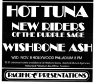 Hot Tuna / New Riders of the Purple Sage / Wishbone Ash on Nov 8, 1972 [660-small]