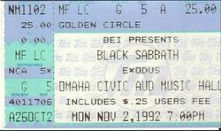 Black Sabbath / Exodus on Nov 2, 1992 [712-small]