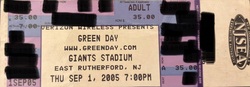 tags: Green Day, East Rutherford, New Jersey, United States, Ticket, Giants Stadium - Green Day / Jimmy Eat World / Against Me! on Sep 1, 2005 [869-small]
