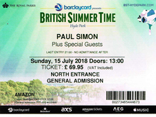 Ticket, Barclaycard British Summer Time 2018 on Jul 15, 2018 [879-small]