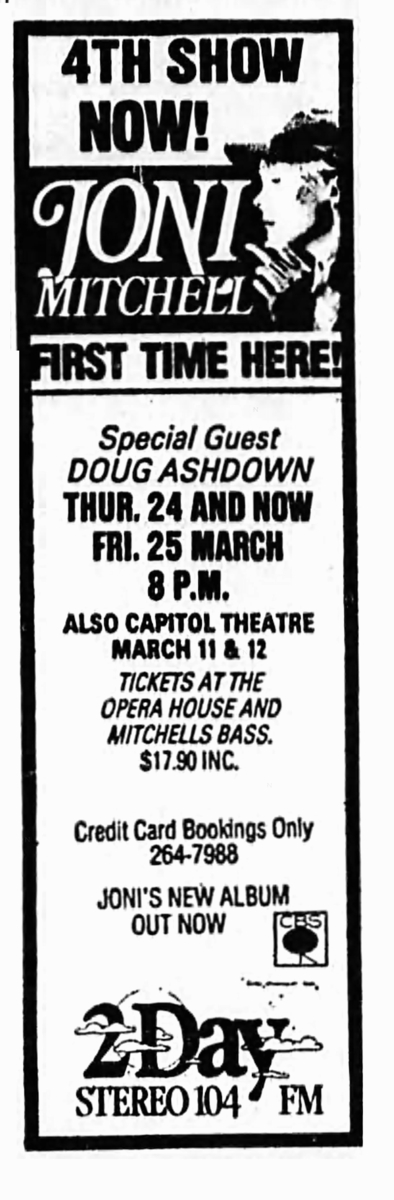 Joni Mitchell's 1983 Concert & Tour History | Concert Archives