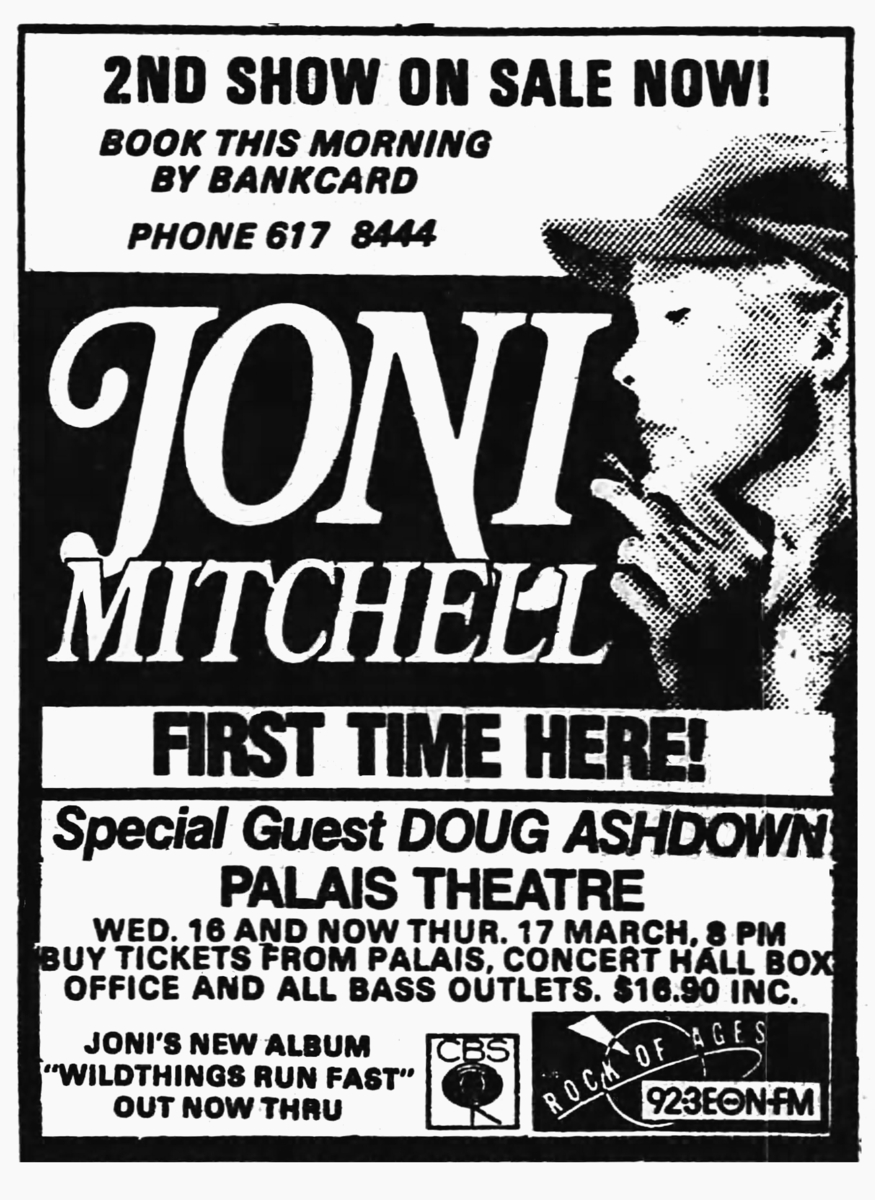 Joni Mitchell's 1983 Concert & Tour History | Concert Archives