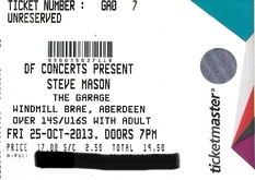 tags: Steve Mason, Aberdeen, Scotland, United Kingdom, Ticket, The Garage - Steve Mason on Oct 25, 2013 [363-small]