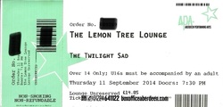 tags: The Twilight Sad, Aberdeen, Scotland, United Kingdom, Ticket, The Lemon Tree - The Twilight Sad / Vladimir (Vladd) on Sep 11, 2014 [371-small]