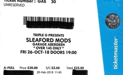 tags: Sleaford Mods, Aberdeen, Scotland, United Kingdom, Ticket, Unit 51 - Sleaford Mods / Hairband  on Oct 26, 2018 [541-small]